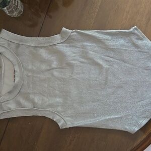We The Free Metallic Silver Tank Top